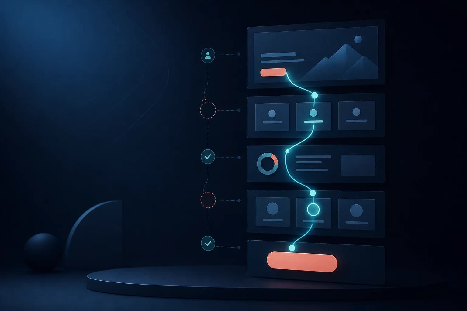 Abstract conversion-focused design process with components and prototype paths
